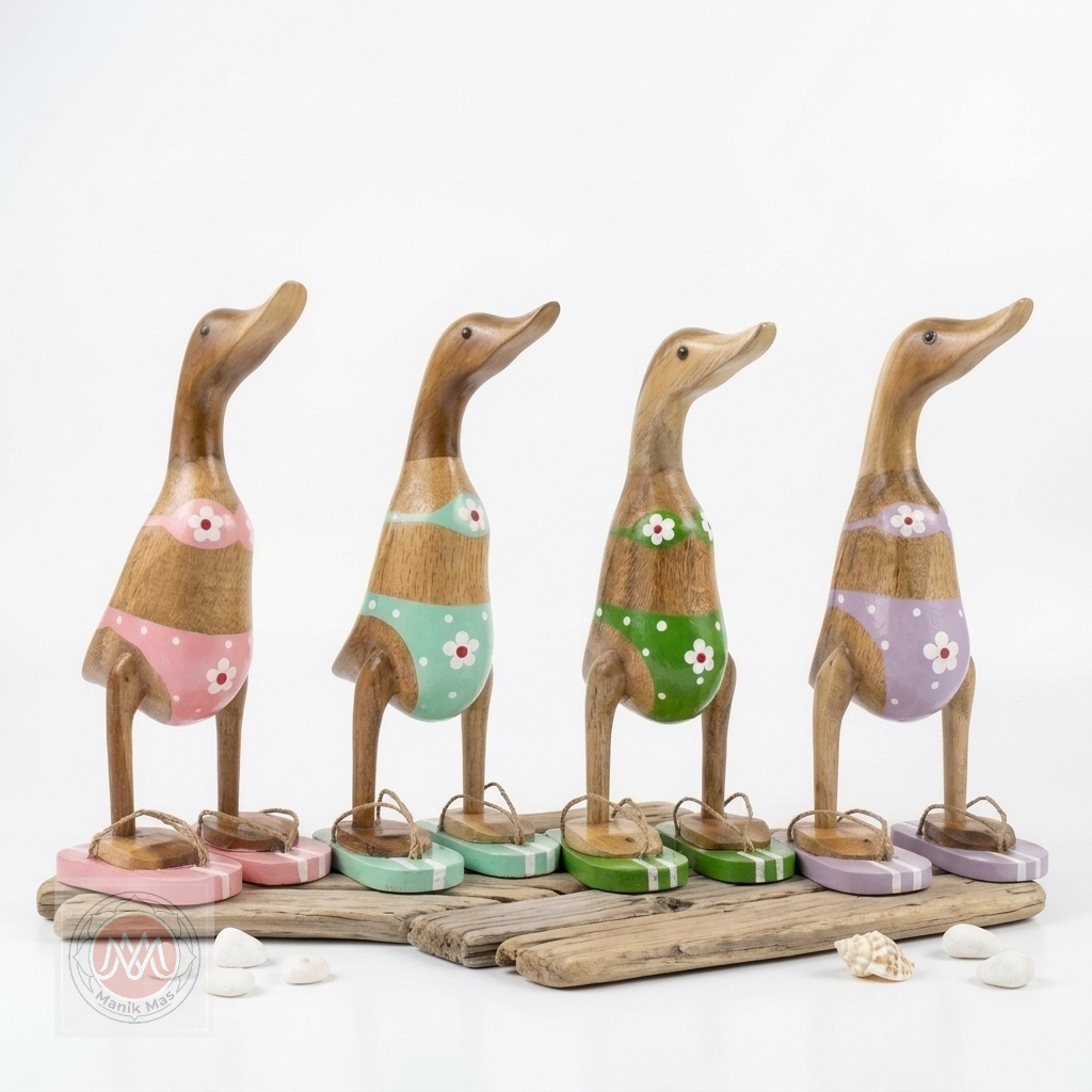 Set Bebek Kayu Bikini Pantai (4 Warna)